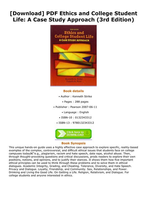 Ethics And College Student Life A Case Study Approach 3rd Edition