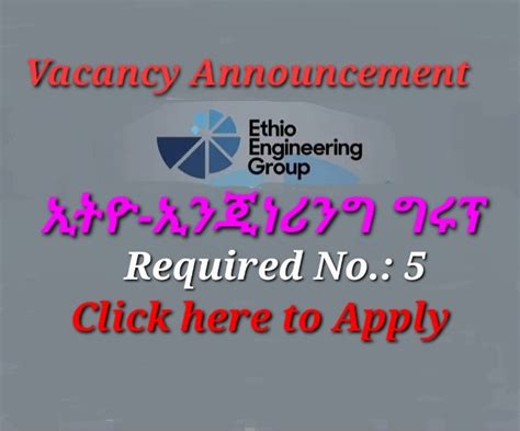 Ethio Engineering Group Vacancy 2024 - Ethioworks.com