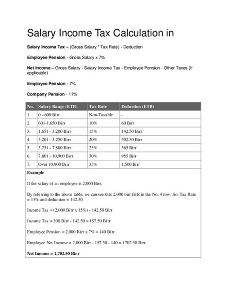 Ethiopia payroll calculation formula pdf download. .  ...