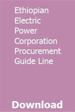 Ethiopian electric power corporation procurement guide line. - The elder scrolls online sorcerer guide.