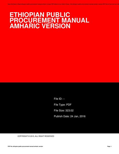 Ethiopian public procurement manual amharic version. - Manual de uso de celular sony xperia.