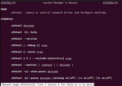 Ethtool supported ports.  Under Linux use mii-tool or ethtool package ...