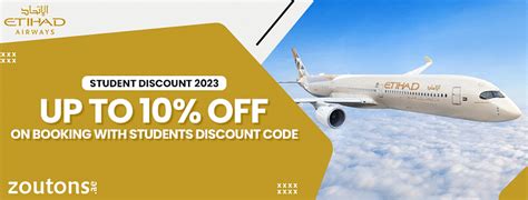 Etihad student discount. Unlock benefits with our international student offer. Great news, international students! You can Save up to 10% off Economy and up to 5% on Business tickets on flights to your country of study or back home. To qualify for this discount : Be an international student aged 18-32. 