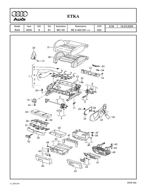 Etka seat.  Chains of changes of partnumbers (including fan replacement), info...