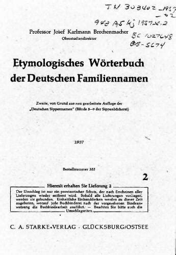 Etymologisches wo rterbuch der deutschen familiennamen. - Range rover classic service repair manual 87 93.