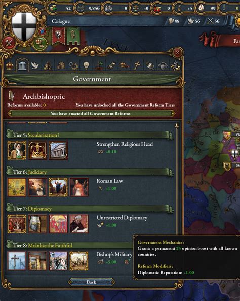 Sep 16, 2022 · Unique government reforms. Zuru84. Sep 16, 2022. Jump to latest Follow Reply. In 1.33 we had some unique government reforms for specific countries I dont see in 1.34. Quick example, Poland had two of these on tier 3 or 4: Legislative... . 