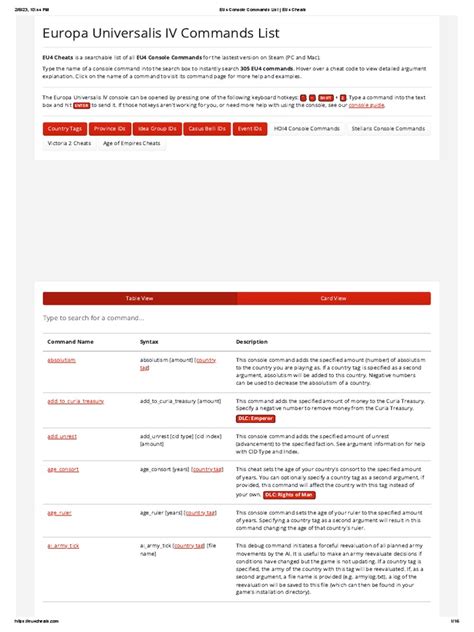 Eu4 vassalize command.  Type the name of a console command into the search box to ins...