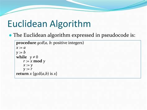 Euclidean algorithm code