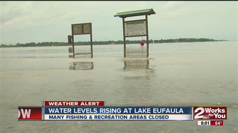 Eufaula ok lake level. Current Readings. 0.05 ft BELOW normal. Pool elevation is 598.95 feet on 10OCT2023 14:00 hours. At this elevation the total amount of water stored in Sardis Lake is 268299 acre-feet. Reservoir release is 0 cubic feet per second on Tuesday 10Oct2023 14:00. Conservation pool is 99.74% full. 