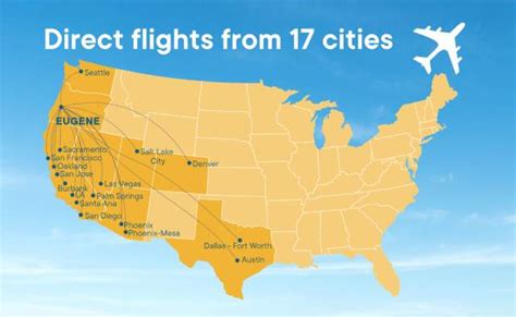 EUG to COS Flight Details. Distance and aircraft type by airline for flights from Eugene Airport to Colorado Springs Airport. Origin EUG Eugene Airport. Destination COS Colorado Springs Airport. Distance 1,023.81 miles. Interesting Facts About Flights from Eugene to Colorado Springs (EUG to COS).