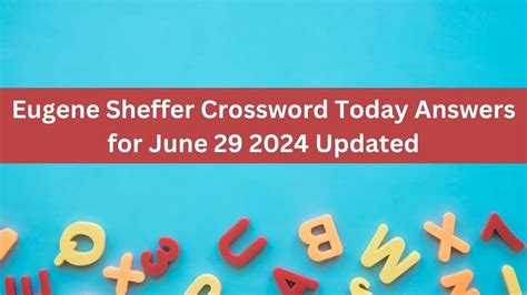 Eugene Sheffer Crossword | Free Online Game | Chicago Tribune. Popular word puzzle by the mysterious author Eugene Sheffer. Never too easy, never too difficult. Sheffer’s crosswords.... 