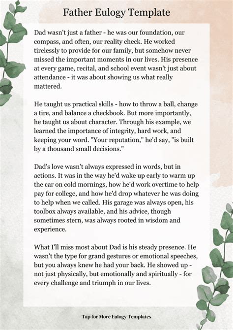 Eulogy examples for father.  We hope that these eulogy examples for a father will ...