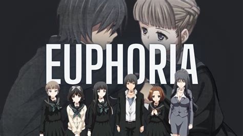 Euphoria animé. One girl went into a frenzy over those acts' irrational, extreme, and immoral contents, lashing out at the "mysterious voice." The lights suddenly went out, and all the girls shrieked out of fear. When the lights came back on, the first thing Keisuke and the others saw was the rebellious girl from earlier, restrained to a torture device. 