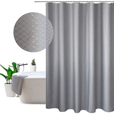 EurCross Waffle Grey Shower Curtains Mould proof Resistant