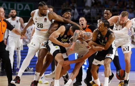 EuroLeague suspends 4 players for Madrid-Partizan brawl