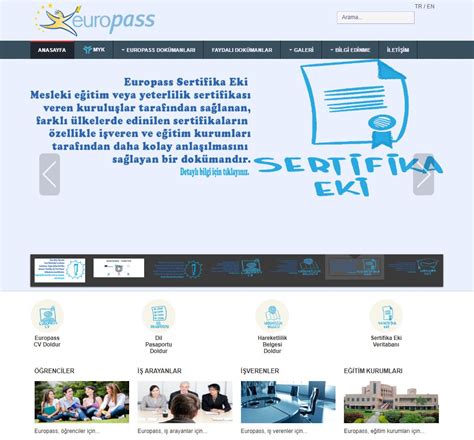 Europass Sertifika Ekleri.