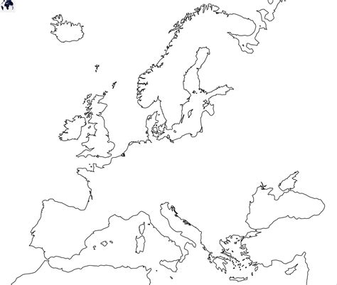 Europe Map Blank Printable