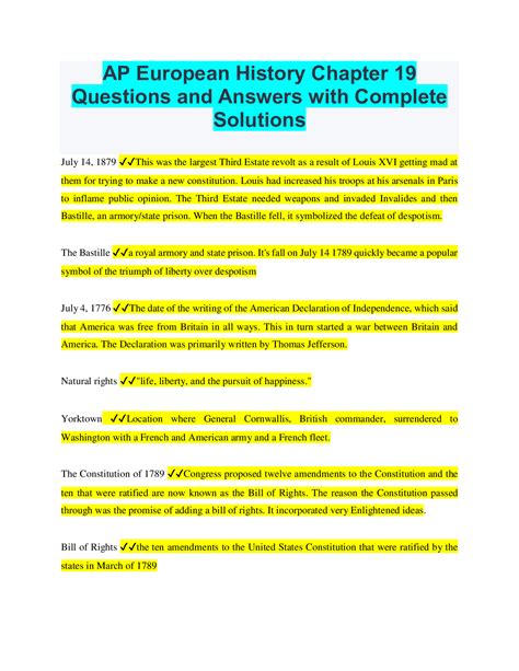 European history questions and answers pdf. Jun 29, 2019 ... ... pdf/eng/85.SackMagdeburg_en.pdf. Parker ... Europeans hypothermia, the birthrate dropped, and famines became more common... ... Questions? Problems ... 
