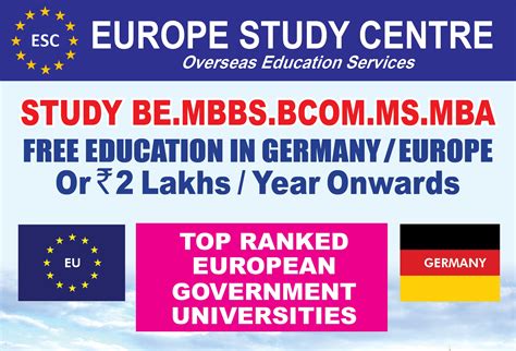European study centre. About Europe Study Centre Private Limited (ESC) ESC Pvt.Ltd. is an AIRC Certified and also trained agents of ICEF and it is a leading Overseas Education Consultancy. Our team of young professionals is lead by experts and benefits from guidance of several internationally reputed Legal advisors and experienced experts. 