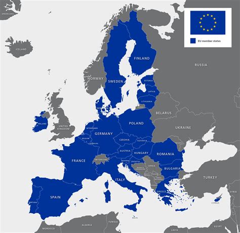 European union on map. EU budget and spending. The EU budget is funded by a percentage of each member country’s gross national income, as well as other sources. EU countries decide the size of this budget, and how it is financed. ‘Own resources’ (such as duties, levies, VAT and national contributions) account for approximately 98% of the EU’s budget. 
