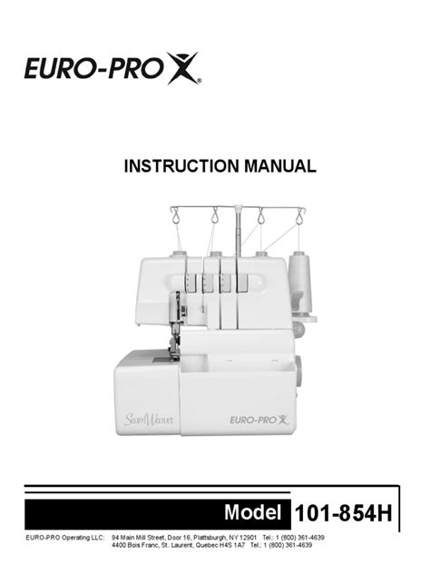 Europro serger owners manual model 101 854h. - Pompa manuale di manutenzione generale astralpool.