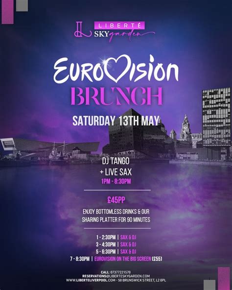 Eurovision Bottomless Brunch 7pm (Live Viewing) Tickets Liberte …