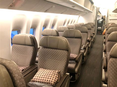 Before the arrival of flat beds, this was the quality of seating and legroom you could expect in business class. So, you could say you are getting an old-fashioned business seat for the price of premium economy. The seat configuration is significant: in economy each row contains nine seats (3-3-3) while in Premium there are only eight (2 …. 