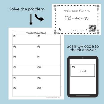Evaluating Functions SelfChecking Task Cards in 2021 Task cards, Factor trinomials, Math