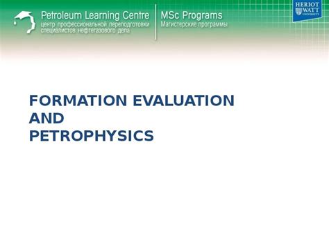 Evaluation Petrophysics Course Formation Title