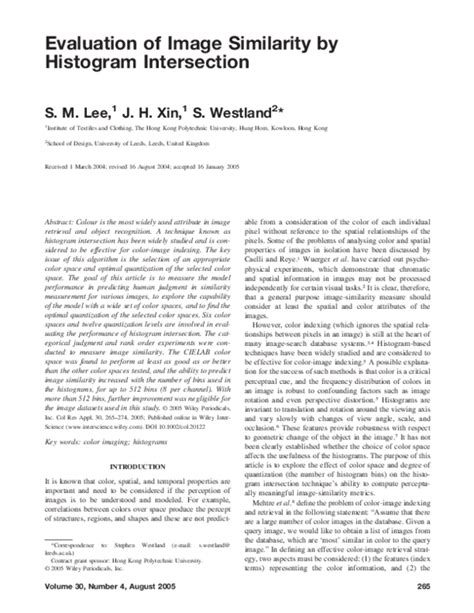 Evaluation of Image Similarity by Histogram Intersection - Stephen …