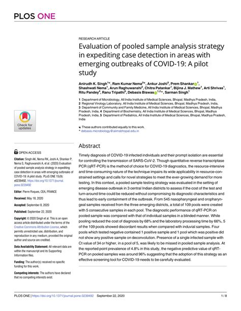 Evaluation of pooled sample analysis strategy in expediting case …