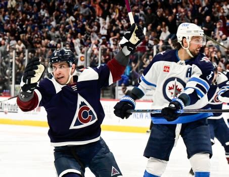 Evan Rodrigues’ goal keeps Avalanche alive to final day in Central Division race, but Avalanche’s 4-2 win over Winnipeg leaves two more players injured