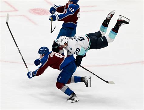 Evan Rodrigues’ highlight hit showed Avalanche can swing back at Kraken: “We can make it a real tough series on them.”