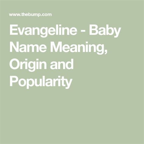 Evangeline: baby name popularity statistics Everything …