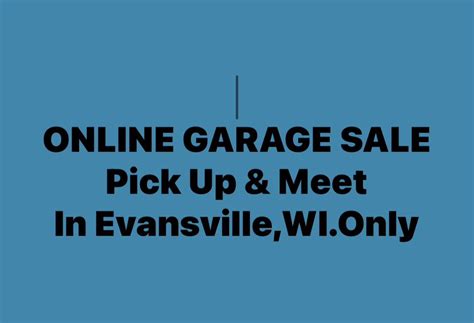 Online garage sale in Evansville, WI. Buy & Sell. Everyone is responsible for their own listings. Thanks for joining! Please read the rules under the Files tab.