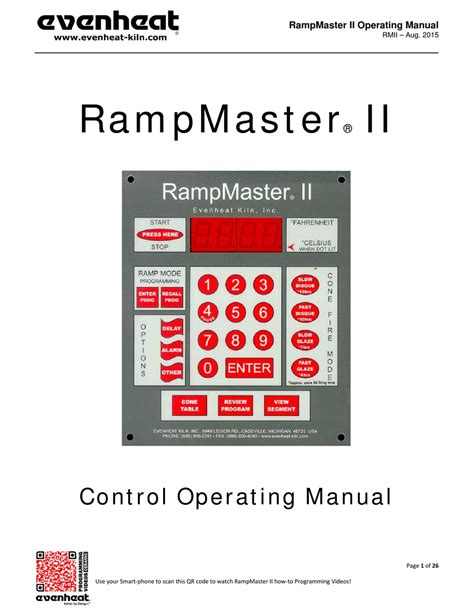 Evenheat RampMaster II Programming Reference - ManualsLib