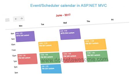 Event/Scheduler calendar in MVC application YouTube
