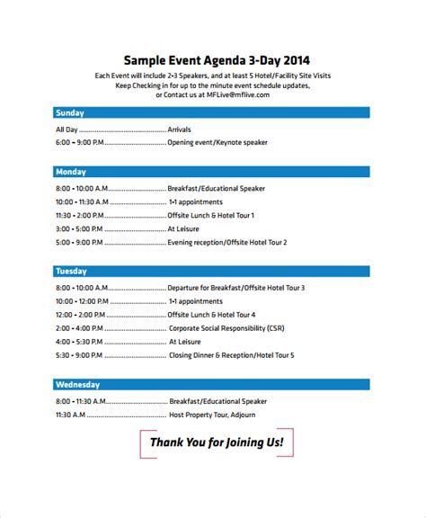 Event Agenda 22+ Examples, Format, Pdf Examples