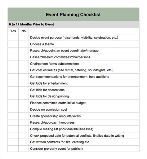 Event Checklist Template 13+ Free Word, Excel, PDF Documents Download