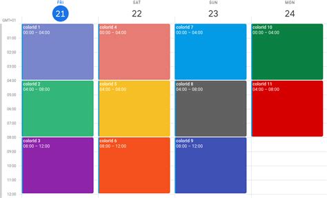 Event Colors In Google Calendar