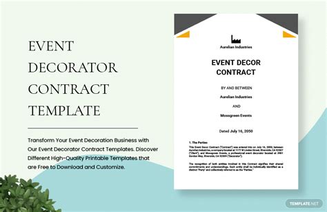 Event Decorator Contract Download in Word, Google Docs