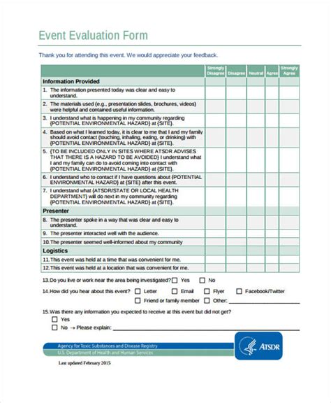 Event Evaluation Form 9+ Download Free Documents in PDF, Word, Excel