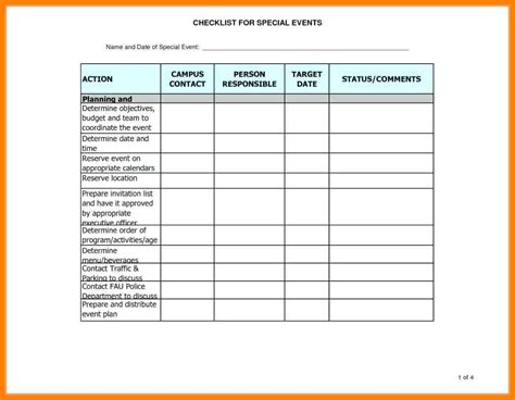 Event Management Spreadsheet inside 8+ Event Checklist Excel Template