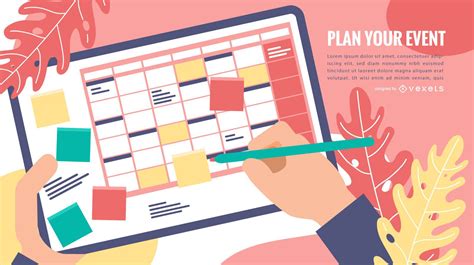 Event Planner Calendar Design Vector Download