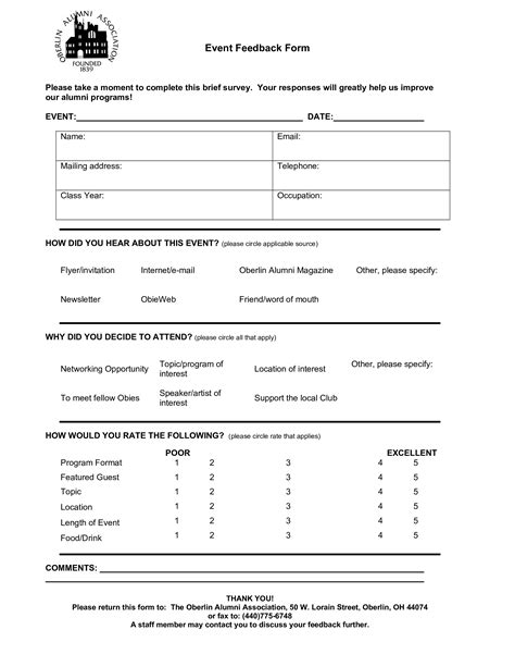 Event Planning Questionnaire Template