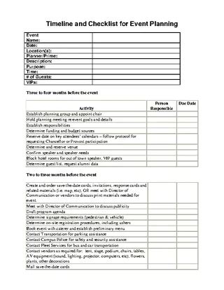 Event Planning Timeline And Checklist Template PDFSimpli
