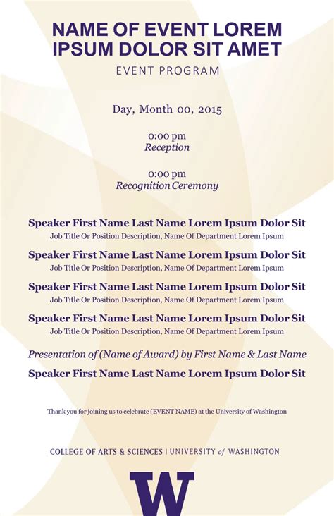 Event Program Template, 40+ Free Event Program Templates / Designs