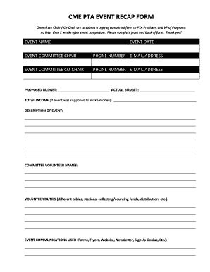 Event Recap Template Form Fill Out and Sign Printable PDF Template