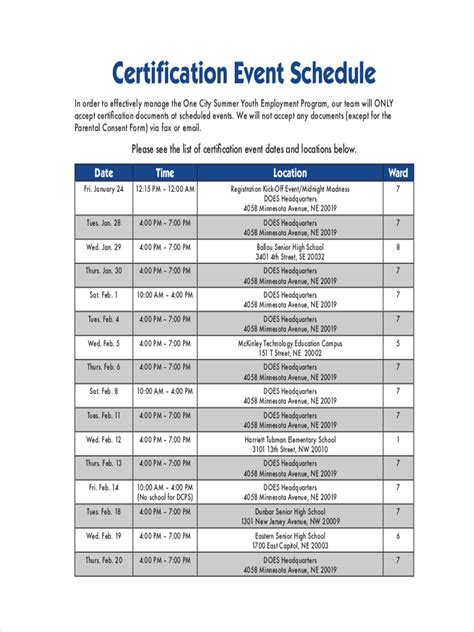 Event Schedule