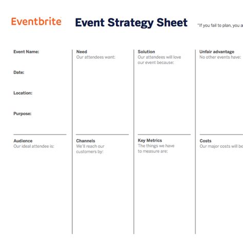 Event Strategy Template Master of Documents